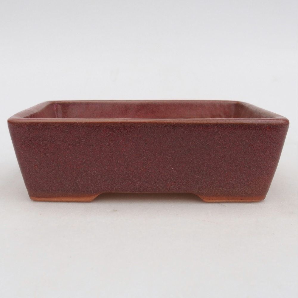 Ceramic bonsai bowl 11,5 x 9,5 x 6 cm, colour burgundy