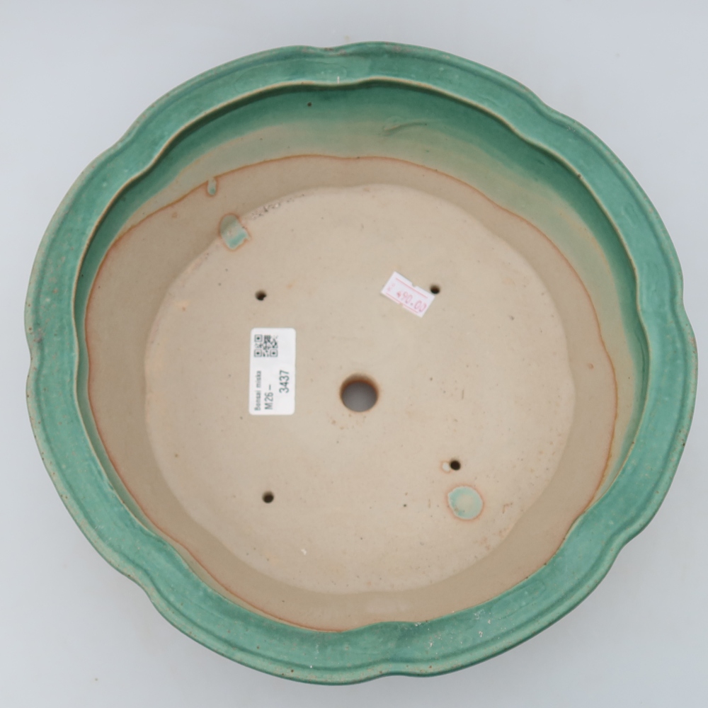 Ceramic bonsai bowl 26,5 x 26,5 x 8,5 cm, green