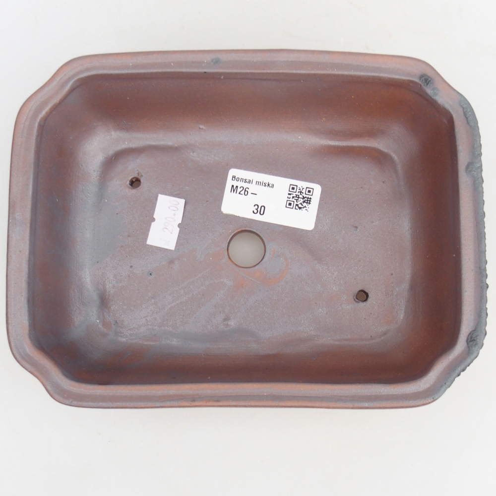 Ceramic bonsai bowl 18 x 13,5 x 5 cm, metal colour