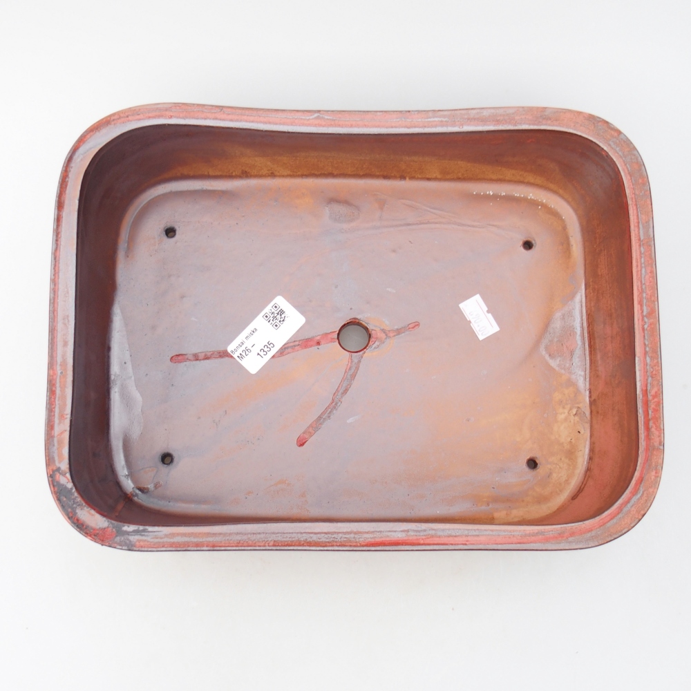 Ceramic bonsai bowl 27,5 x 20,5 x 7,5 cm, colour red