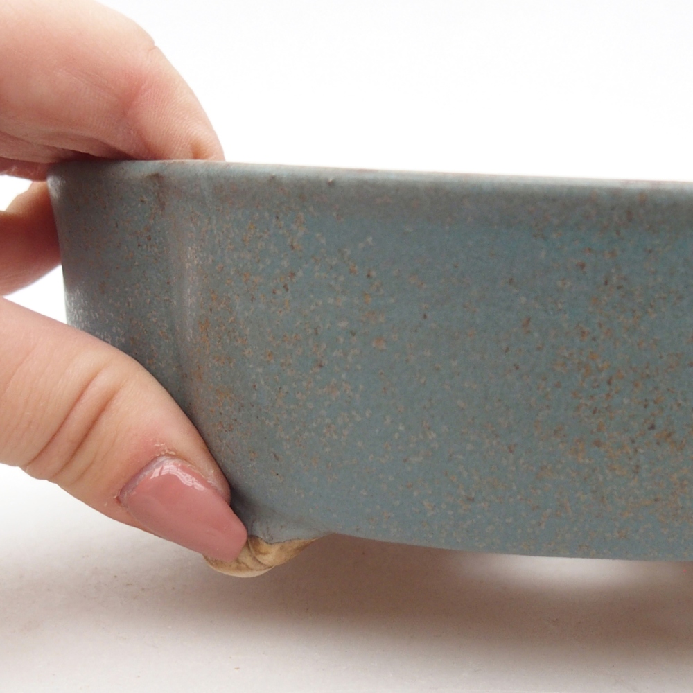 Ceramic bonsai bowl 17 x 15,5 x 5,5 cm, colour blue