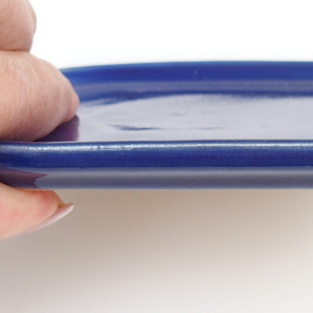 Ceramic saucer H38 - 12,5 x 10,5 x 1 cm - blue