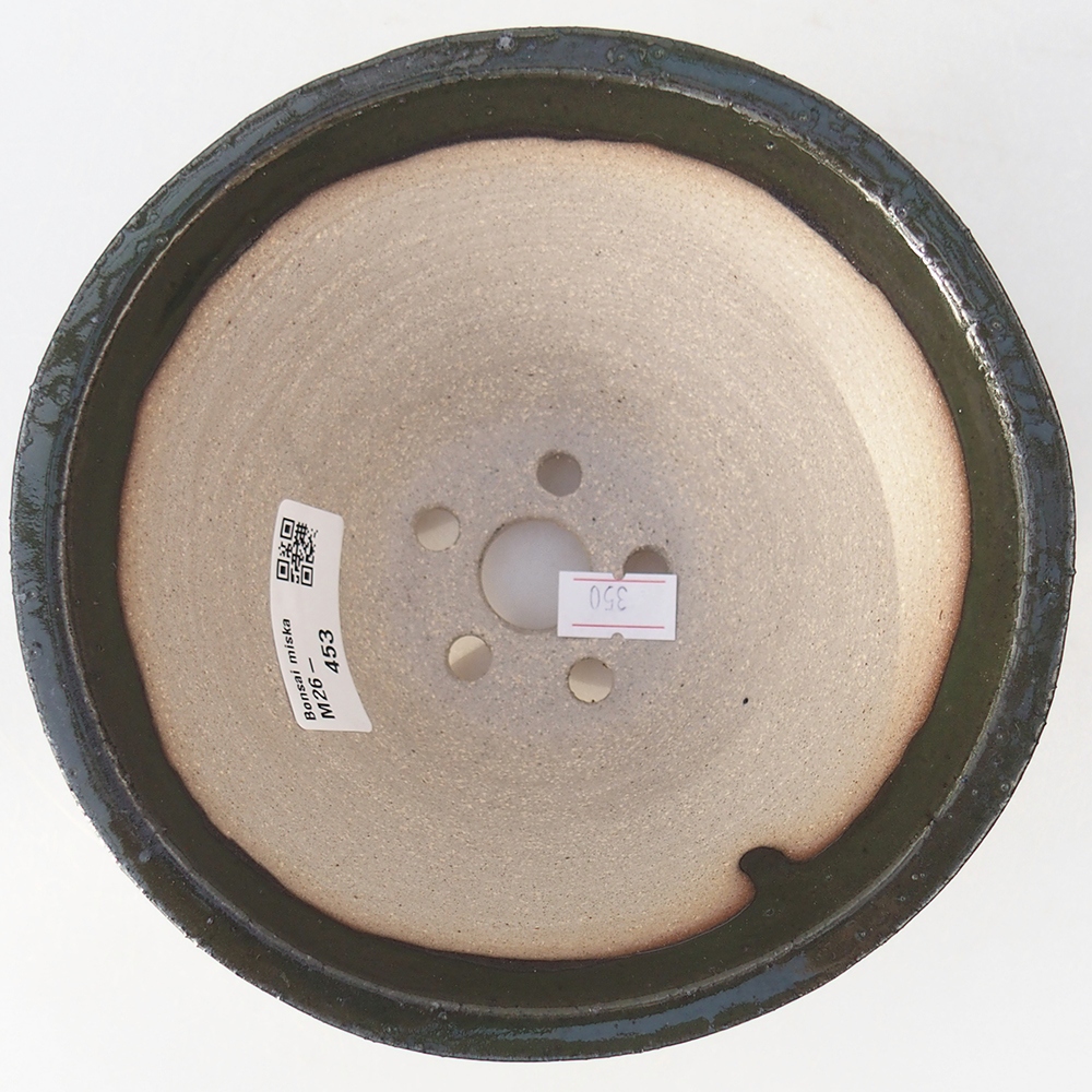 Ceramic bonsai bowl 15 x 15 x 9 cm, green