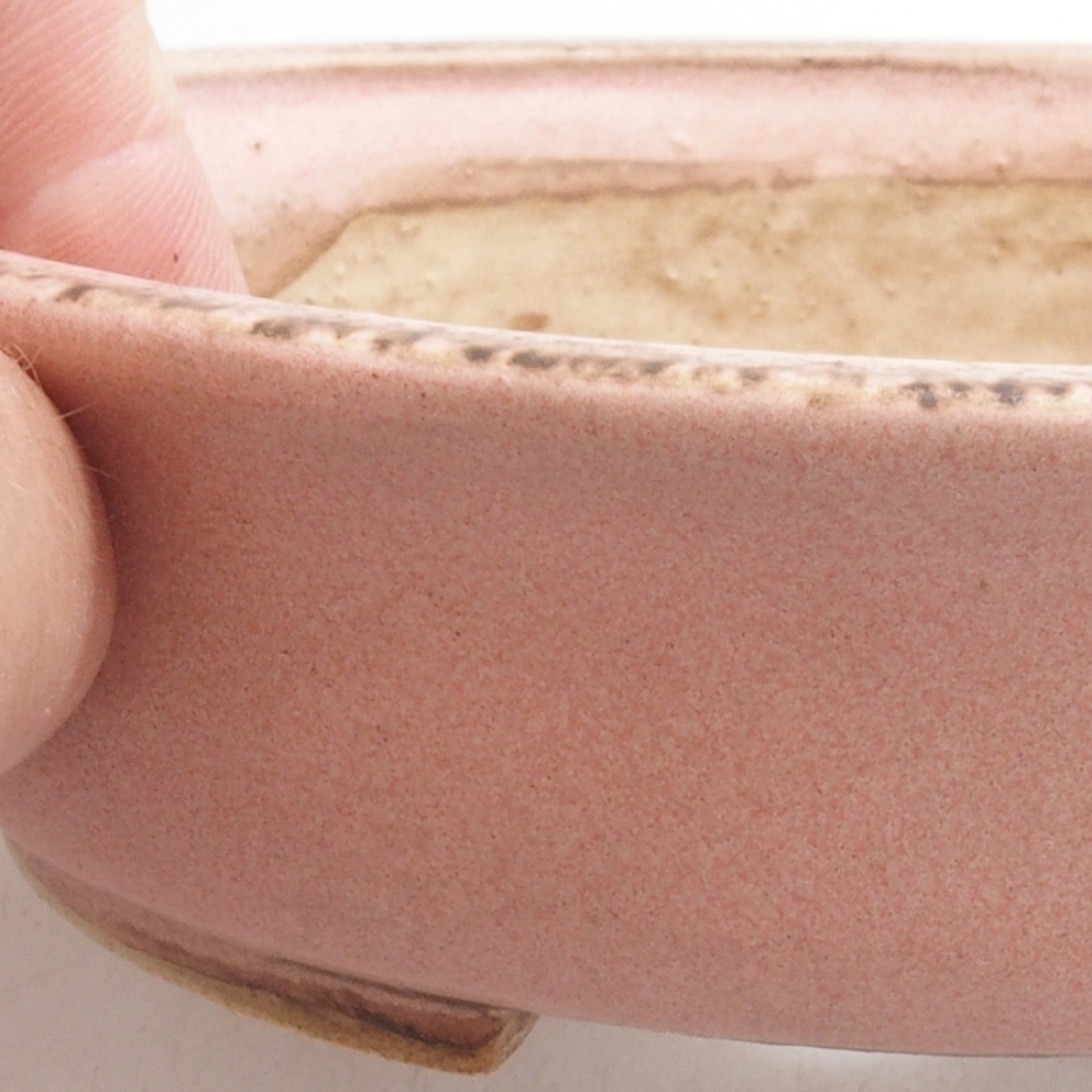 Ceramic bonsai bowl 12 x 11,5 x 3 cm, color pink