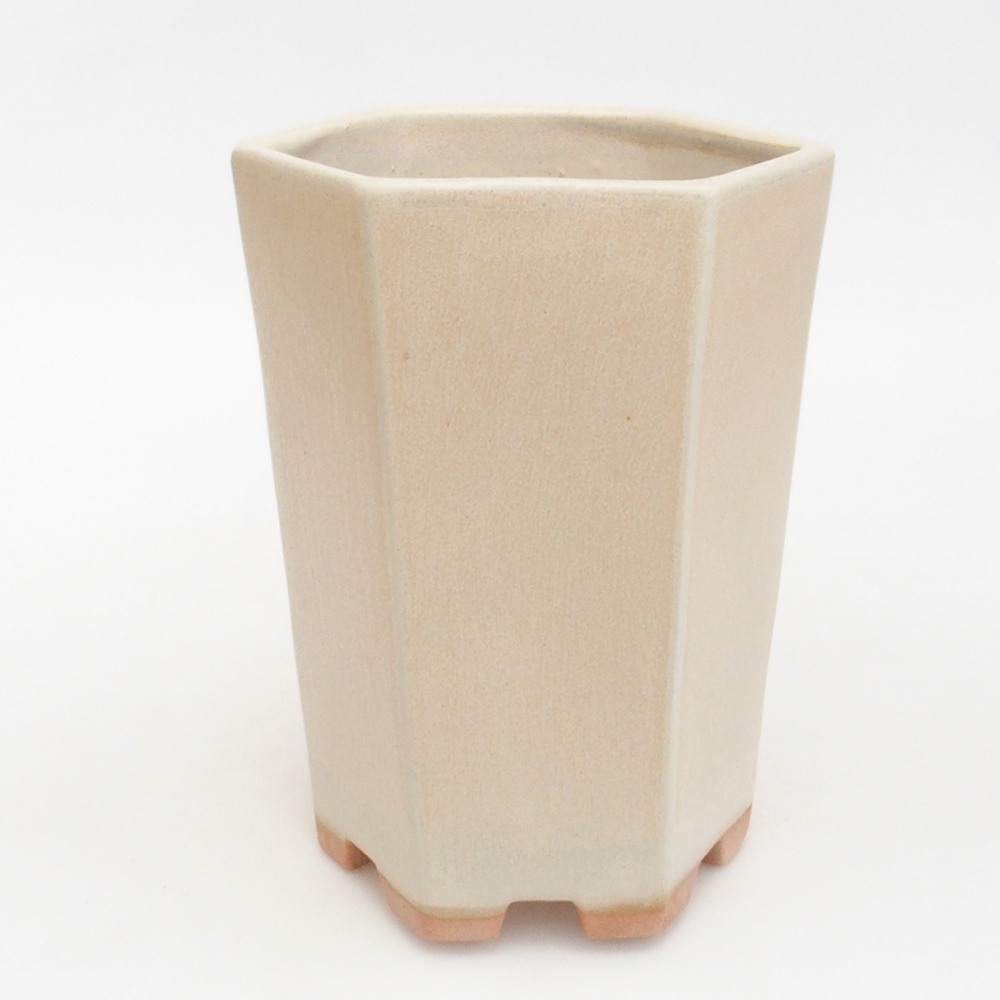 Ceramic bonsai bowl 12,5 x 11,5 x 16,5 cm, color beige