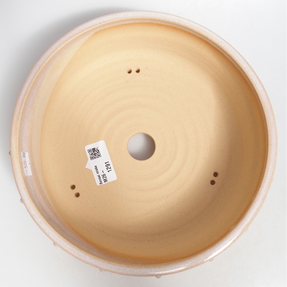 Ceramic bonsai bowl 22 x 22 x 6,5 cm, colour beige