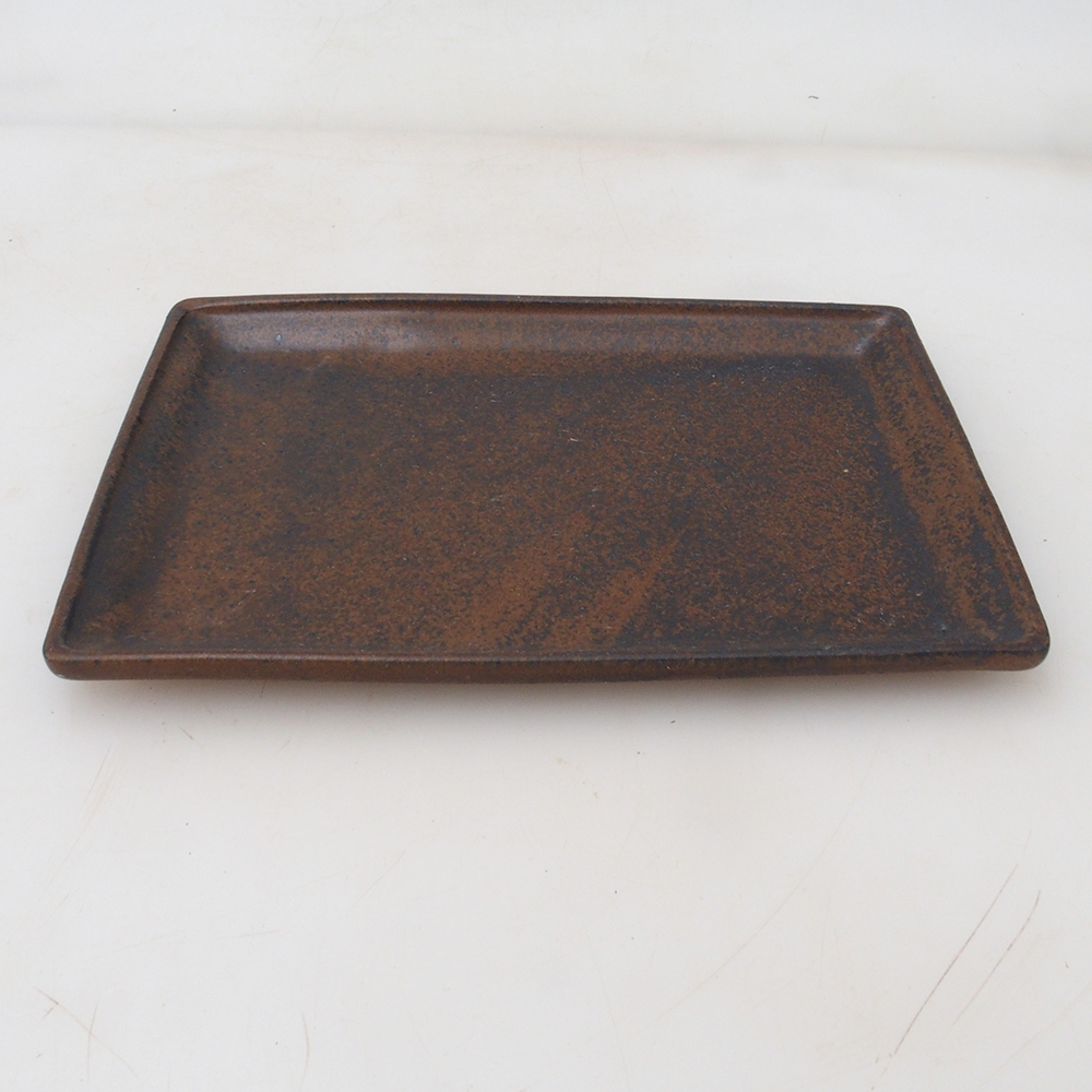 Bonsai bowl rectangle 19.5 x 14 x 1.5 cm - brown