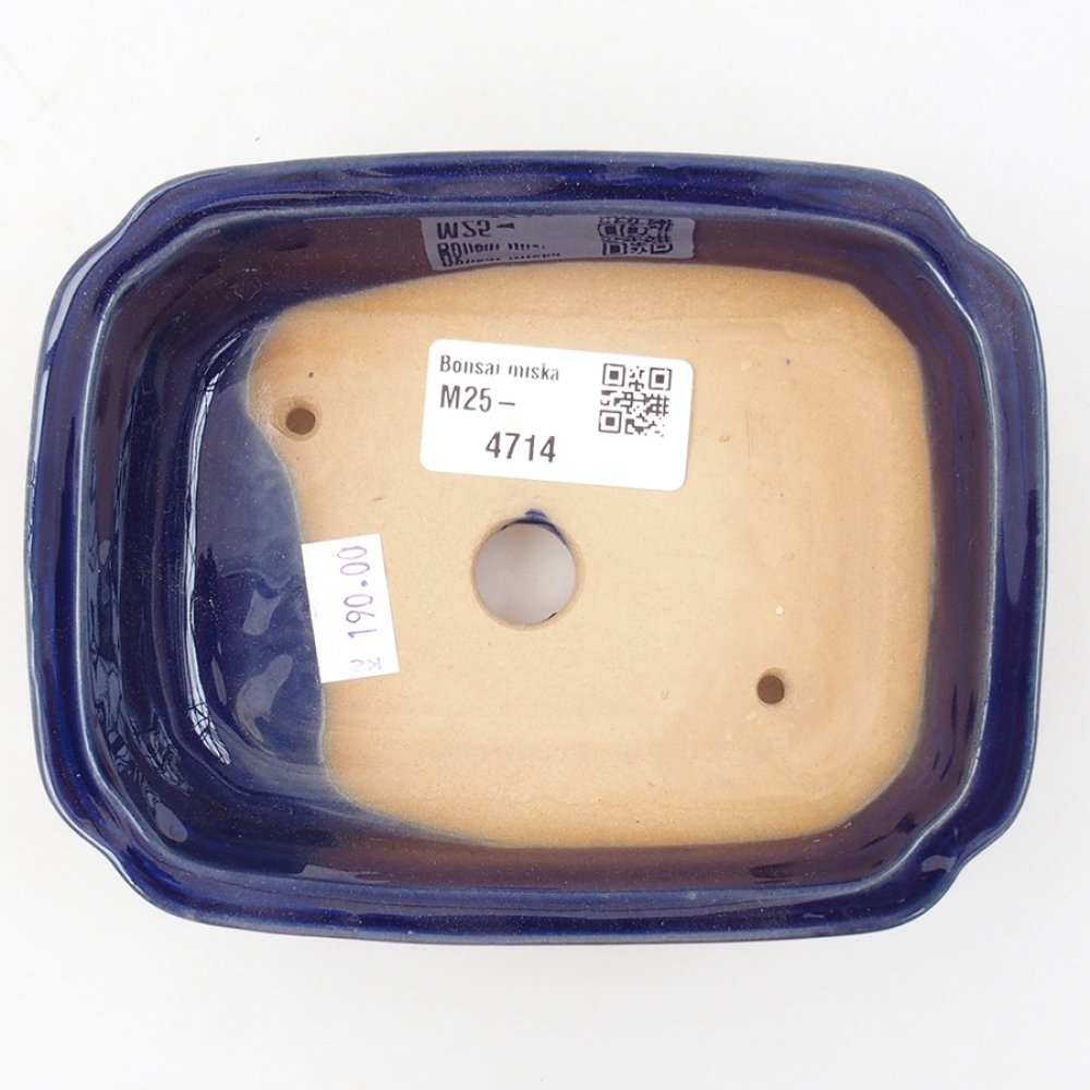 Ceramic bonsai bowl 14 x 11 x 4 cm, color blue