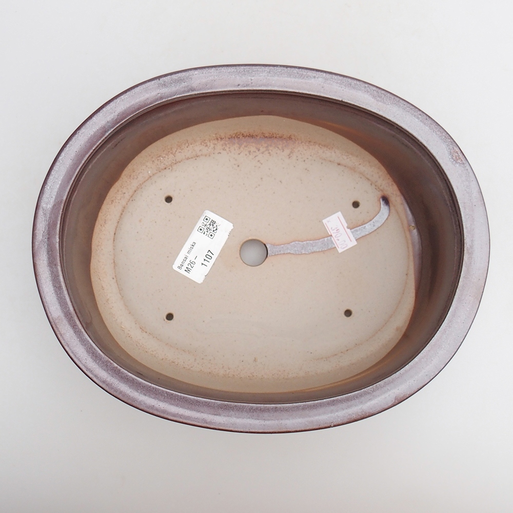 Ceramic bonsai bowl 23 x 19 x 7 cm, burgundy