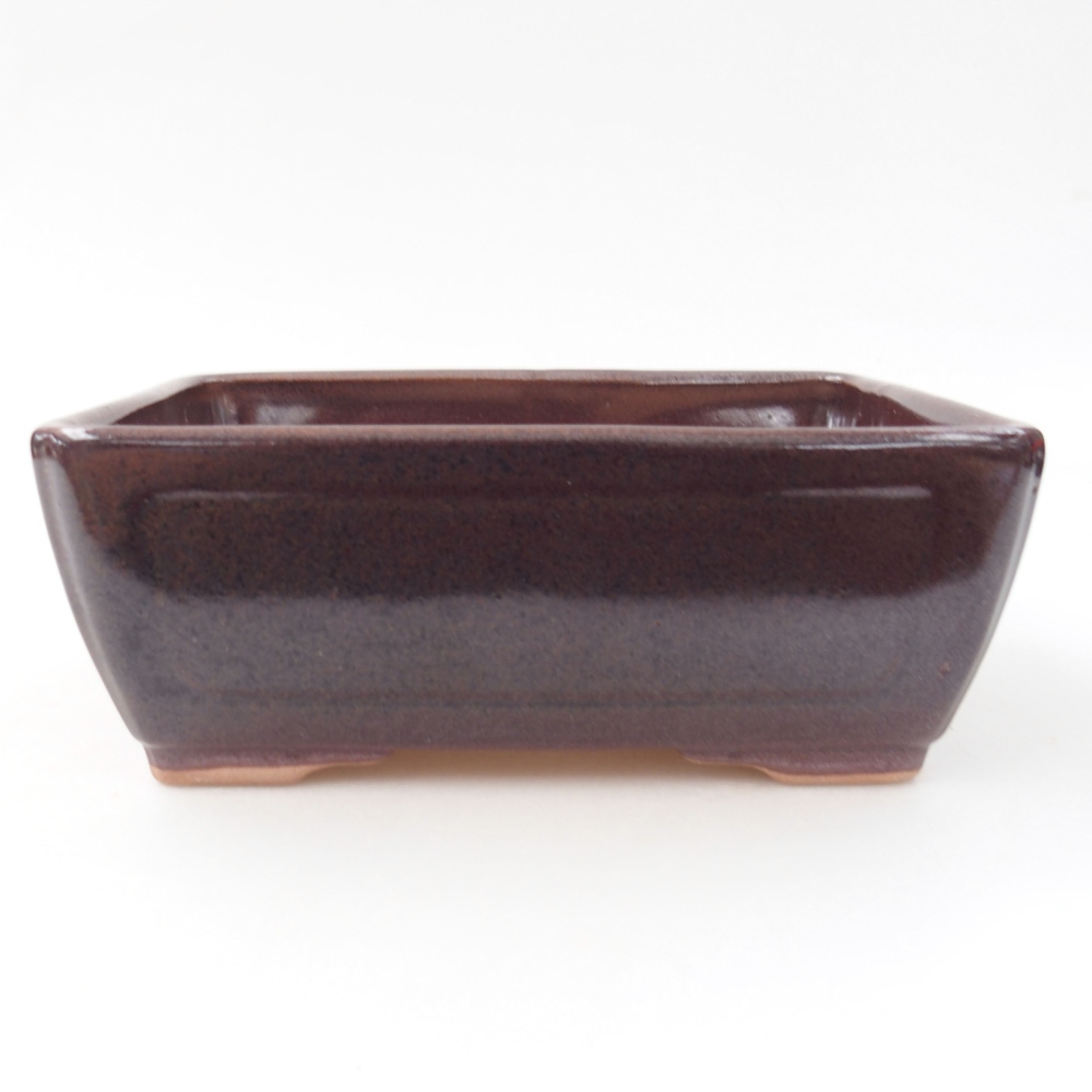Ceramic bonsai bowl 15,5 x 12 x 6 cm, color brown