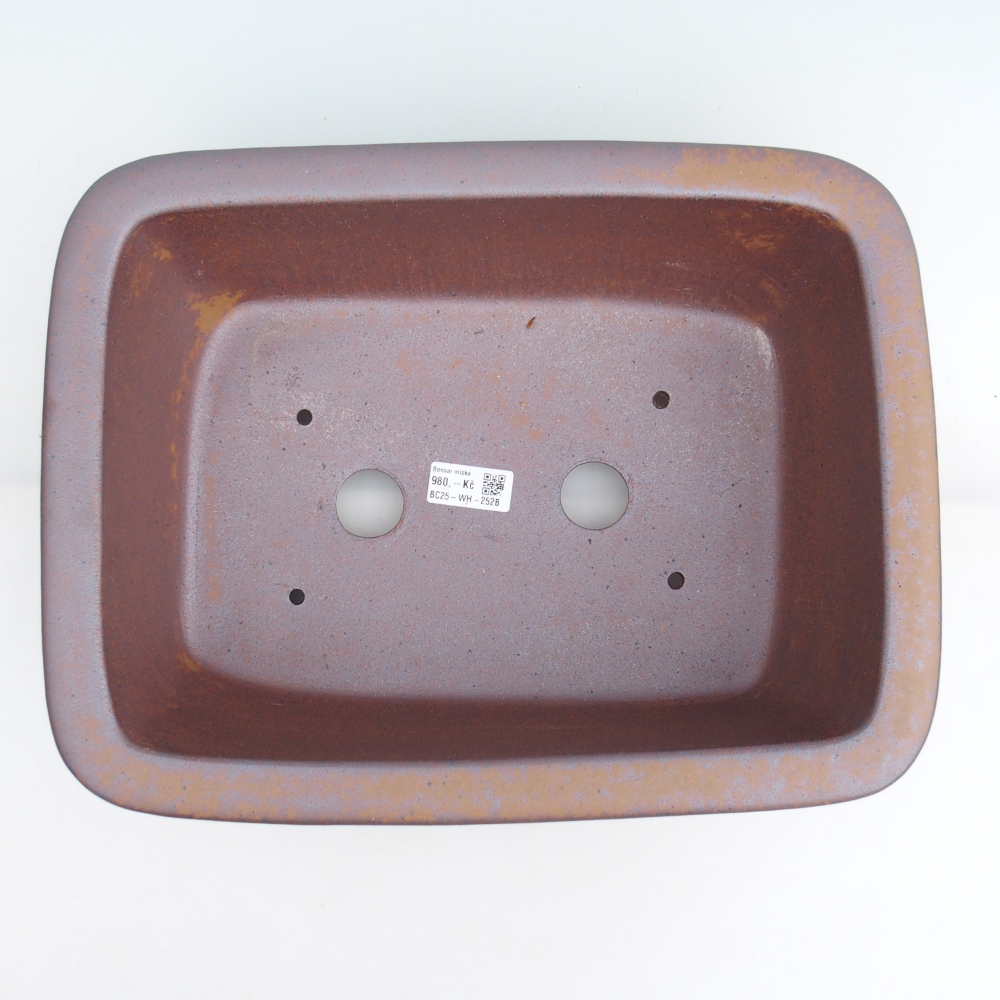 Ceramic bonsai bowl 37 x 28 x 12 cm, metal colour