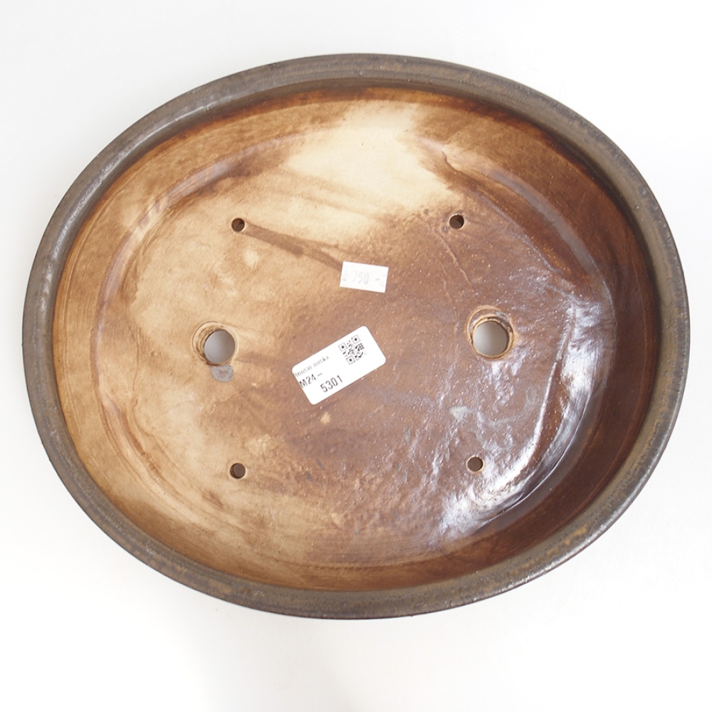 Ceramic bonsai bowl  28,5 x 24,5 x 6  cm, color  brown