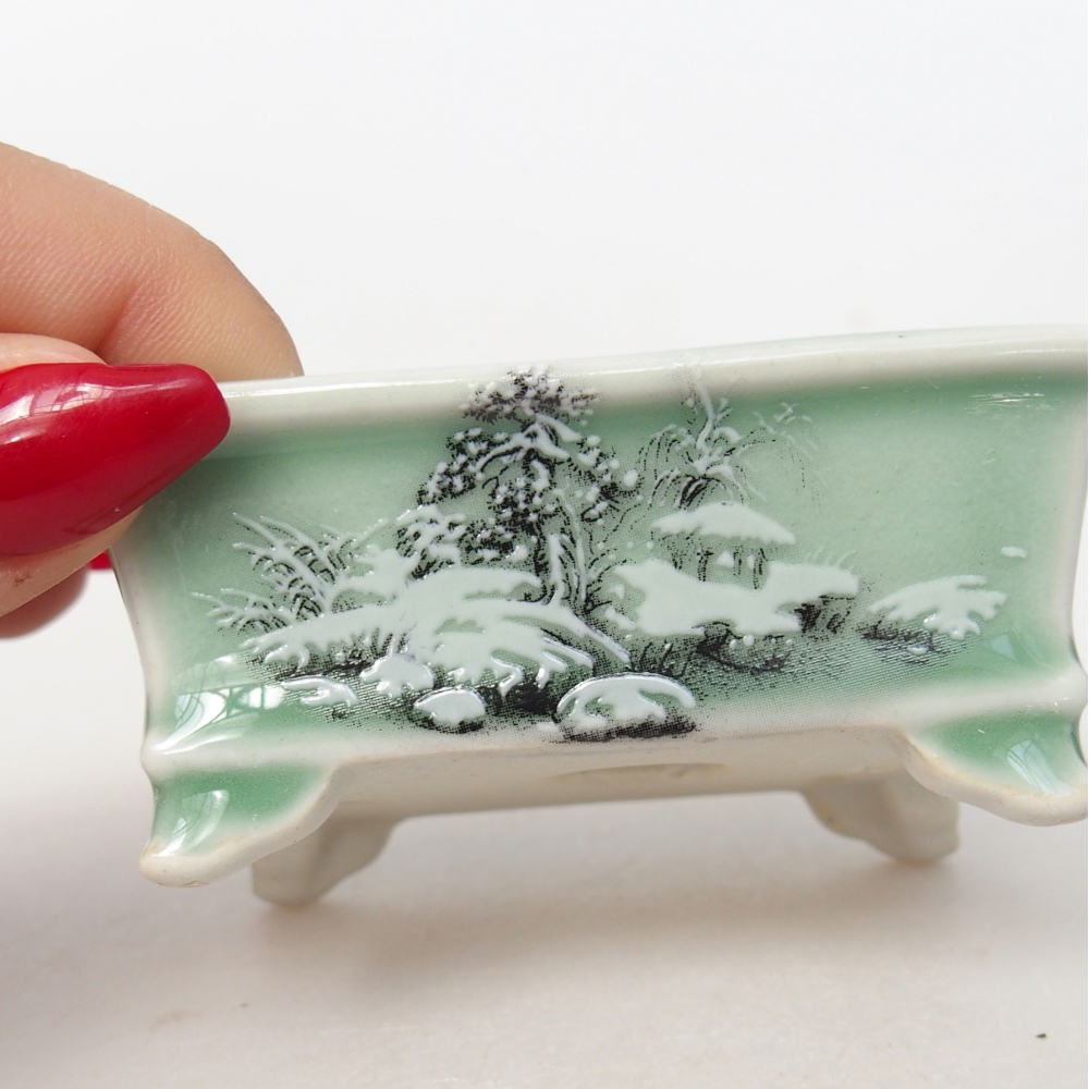 Mini bonsai bowl 8 x 6 x 3 cm, green