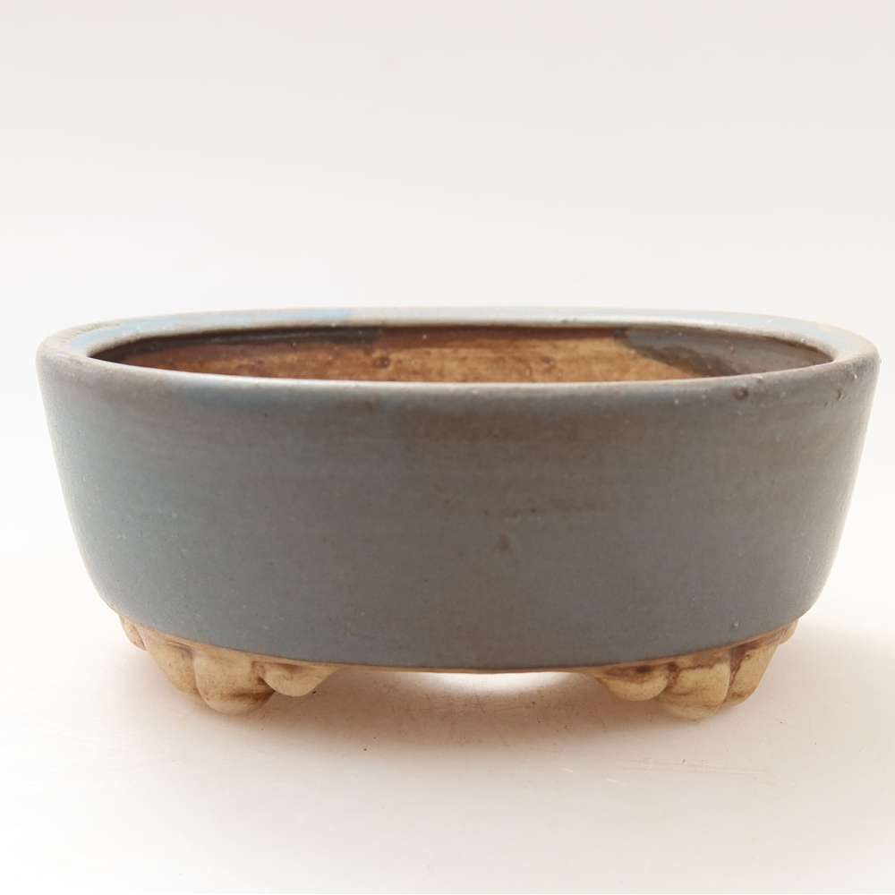 Ceramic bonsai pot, 9.5 x 8 x 4 cm, blue