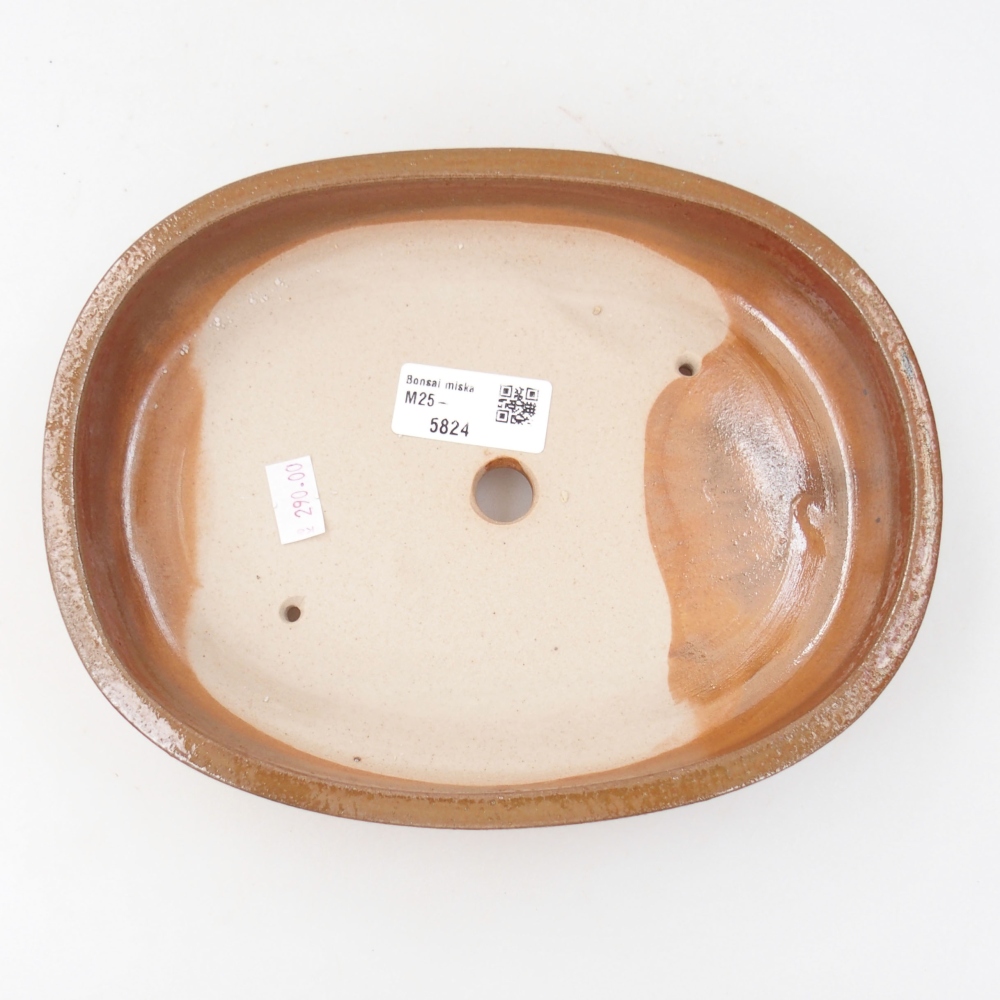 Ceramic bonsai bowl 22 x 16,5 x 4 cm, color brown