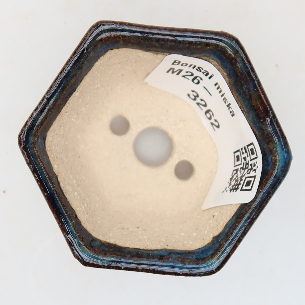 Ceramic bonsai pot, 5.5 x 5 x 3 cm, blue