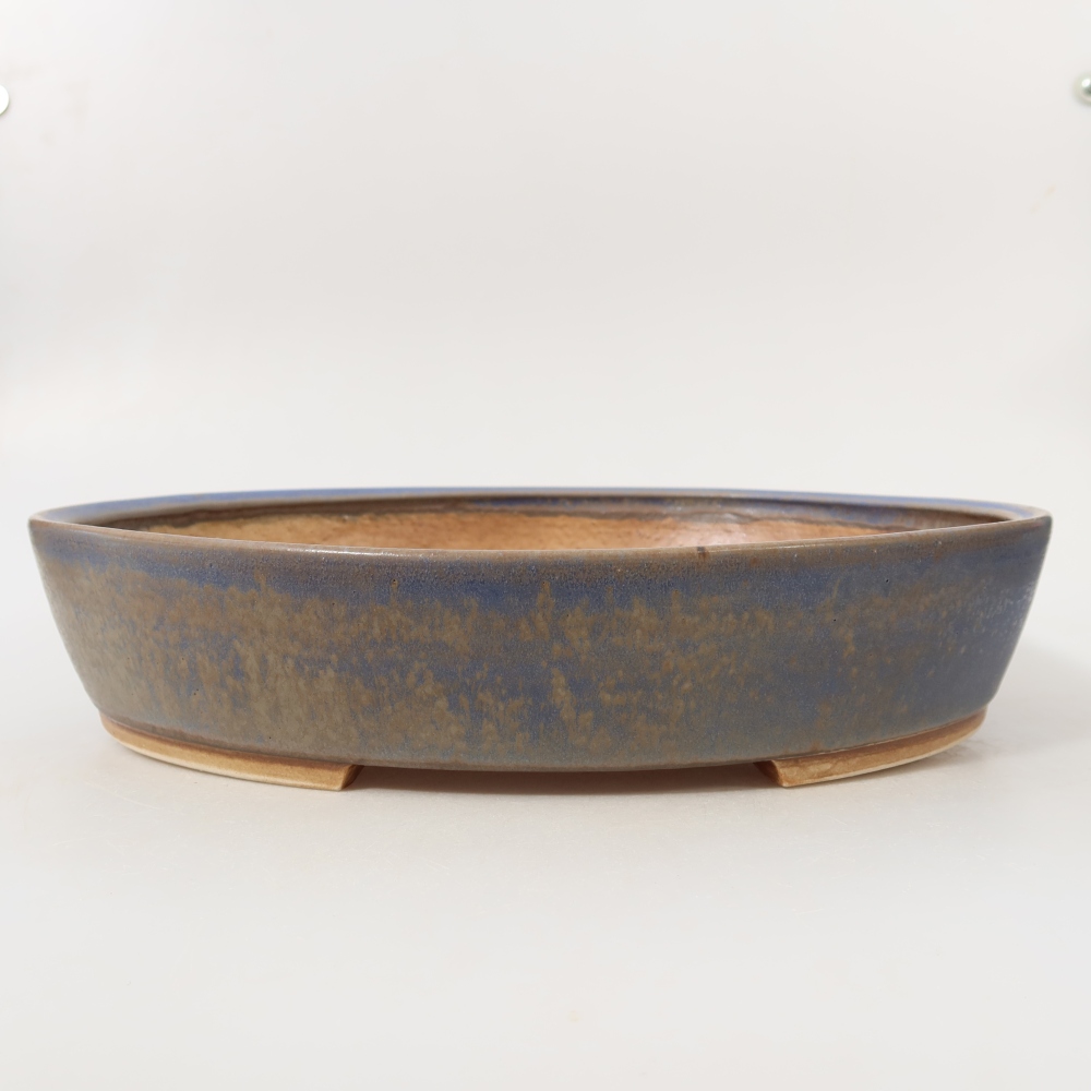 Ceramic bonsai bowl 31,5 x 27,5 x 6 cm, colour blue