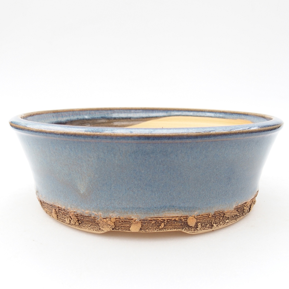Ceramic bonsai bowl 19,5 x 19,5 x 6,5 cm, color blue