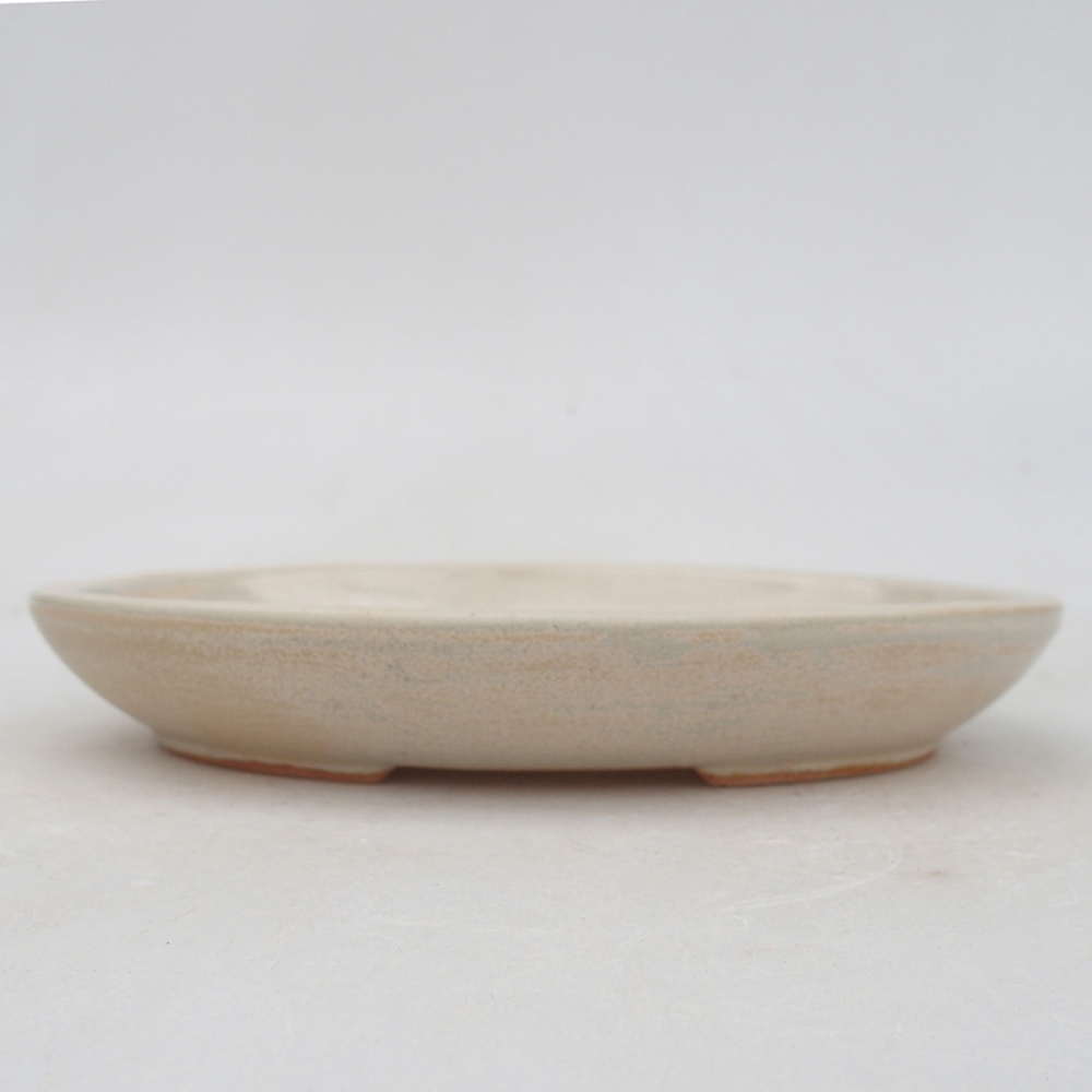 Ceramic bonsai bowl 15,5 x 11 x 2,5 cm, beige blue