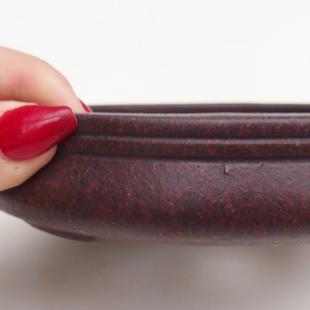Ceramic bonsai bowl 16 x 16 x 3 cm, brown