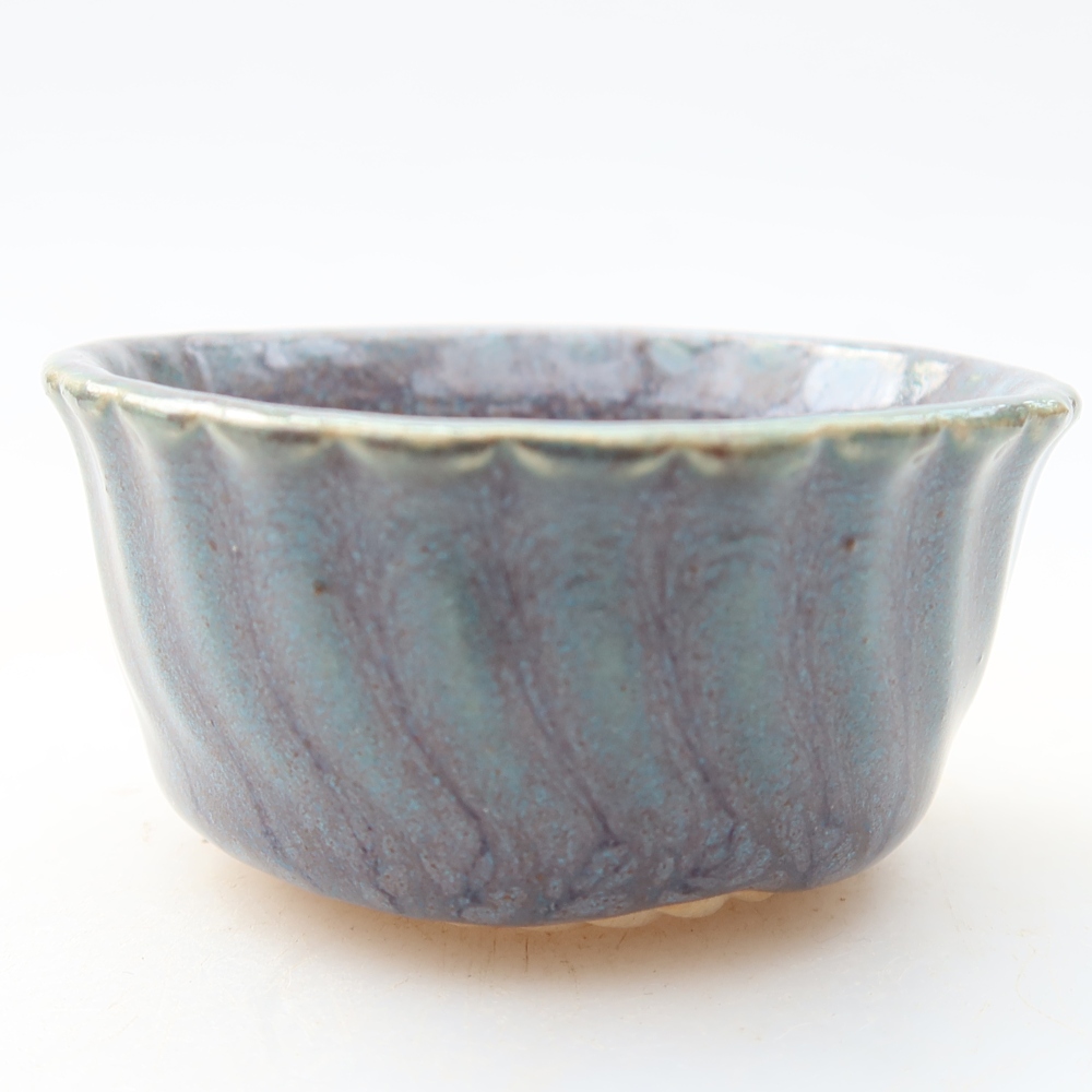 Ceramic bonsai pot, 5.5 x 5.5 x 3 cm, gray