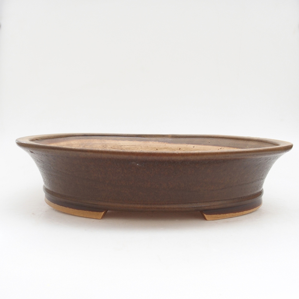 Ceramic bonsai bowl 32 x 29 x 7 cm, color brown