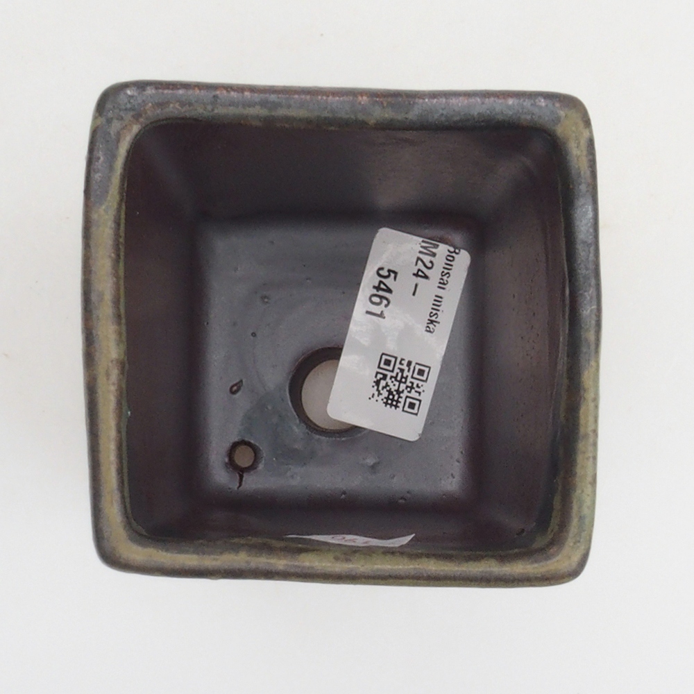 Ceramic bonsai bowl 7,5 x 7,5 x 9,5 cm, color brown