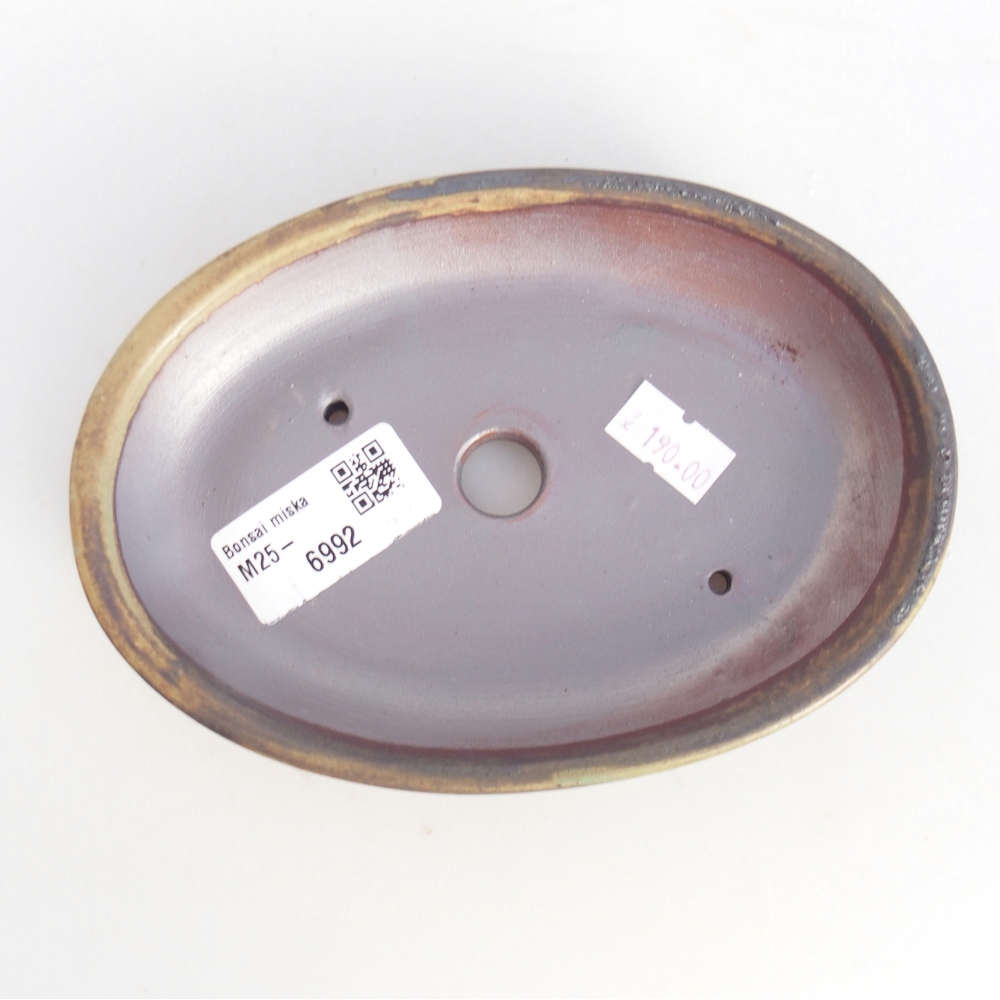 Ceramic bonsai bowl 15,5 x 11 x 2,5 cm, brown