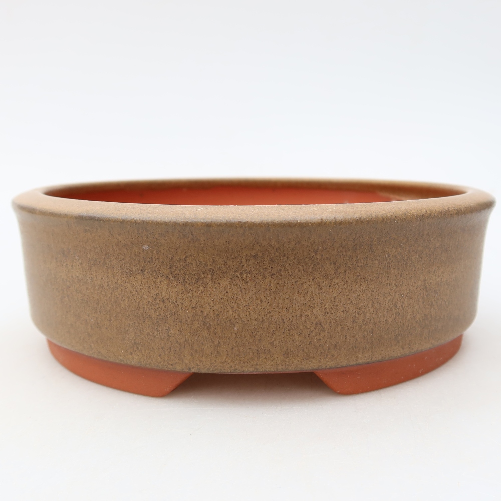Ceramic bonsai bowl 16 x 16 x 5 cm, brown