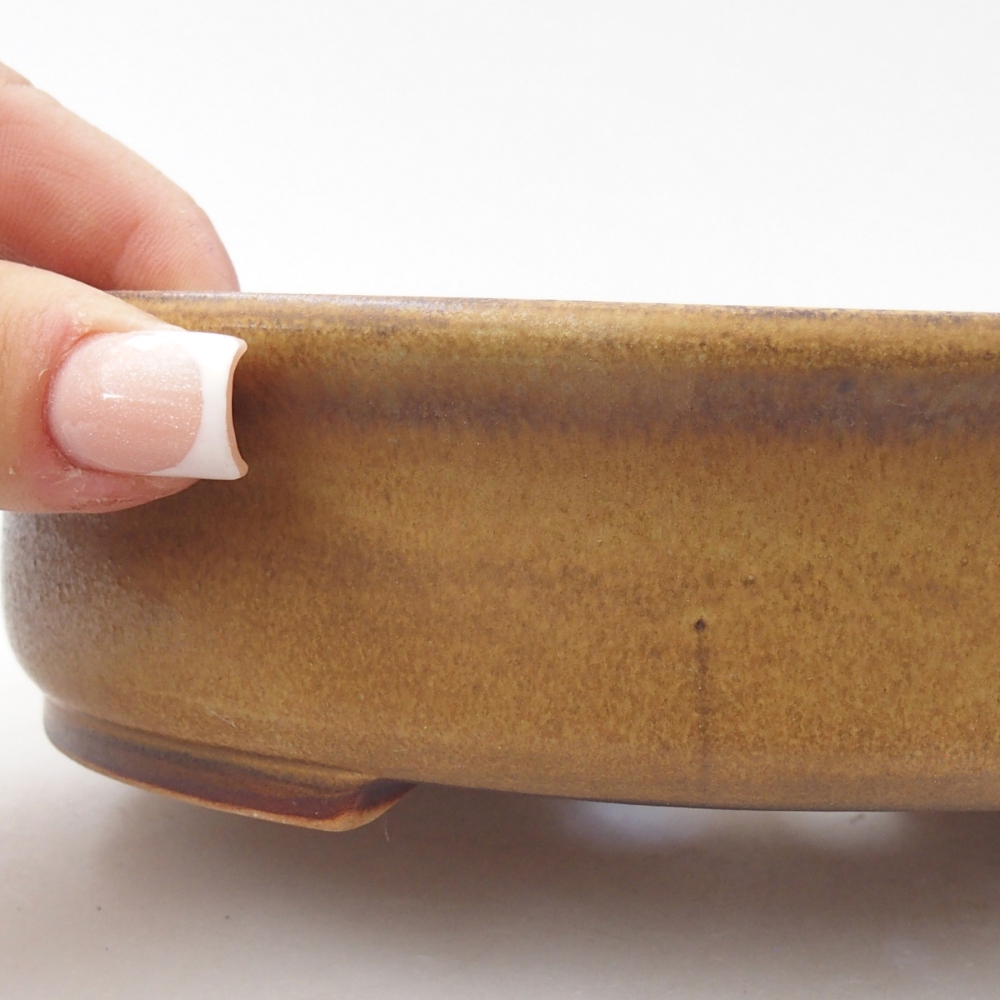 Ceramic bonsai bowl 17,5 x 16 x 4,5 cm, green
