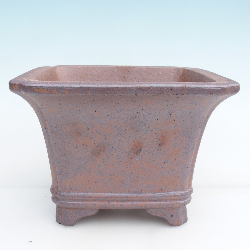 Ceramic bonsai bowl 23,5 x 23,5 x 17 cm, metal colour