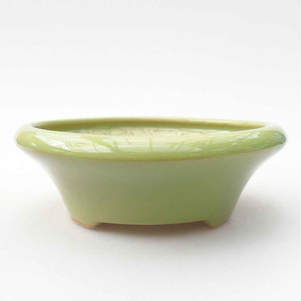 Ceramic bonsai bowl 13,5 x 13,5 x 4,5 cm, green