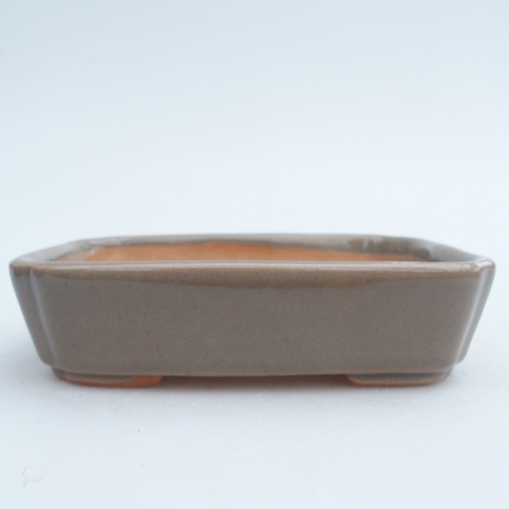 Ceramic bonsai bowl 12 x 9 x 3 cm, grey