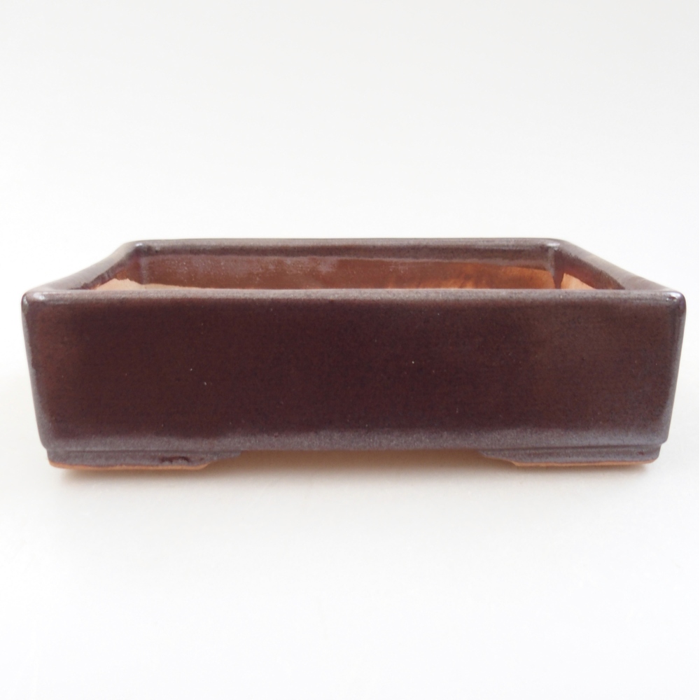 Ceramic bonsai bowl 13 x 9,5 x 4 cm, brown