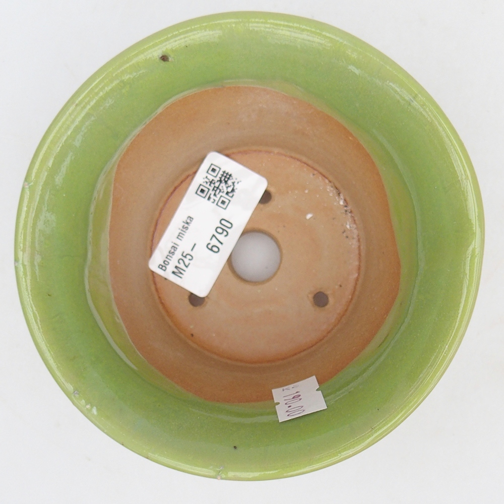 Ceramic bonsai bowl 11 x 11 x 7 cm, green