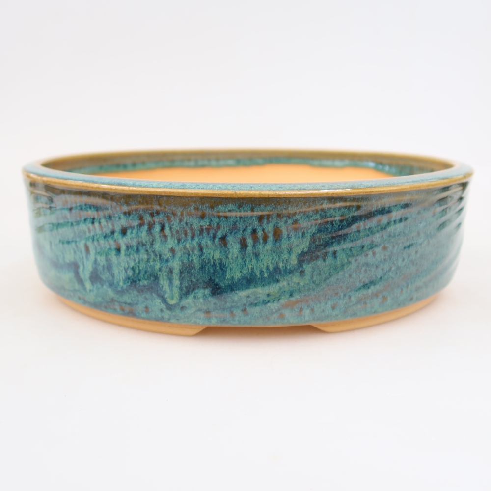 Ceramic bonsai bowl 26 x 26 x 6,5 cm, colour blue