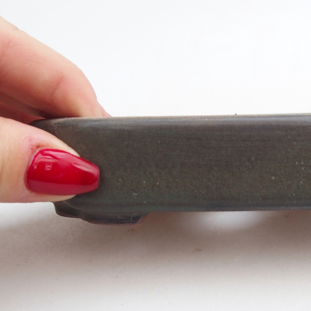 Ceramic bonsai bowl 13 x 9 x 3 cm, brown