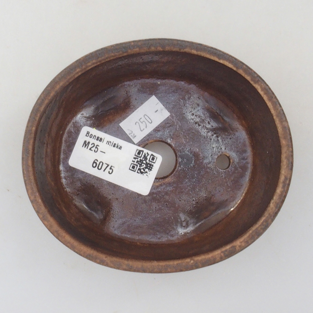 Ceramic bonsai bowl 10,5 x 9 x 4 cm, color brown