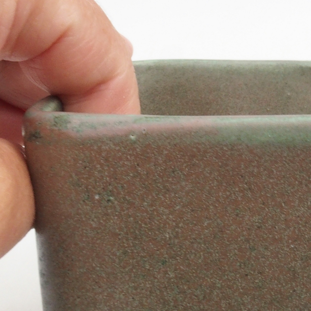 Ceramic bonsai bowl 10 x 10 x 8 cm, color green