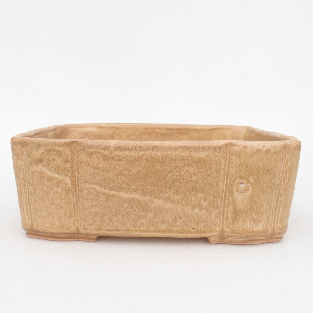 Ceramic bonsai bowl 20 x 17,5 x 7 cm, colour beige