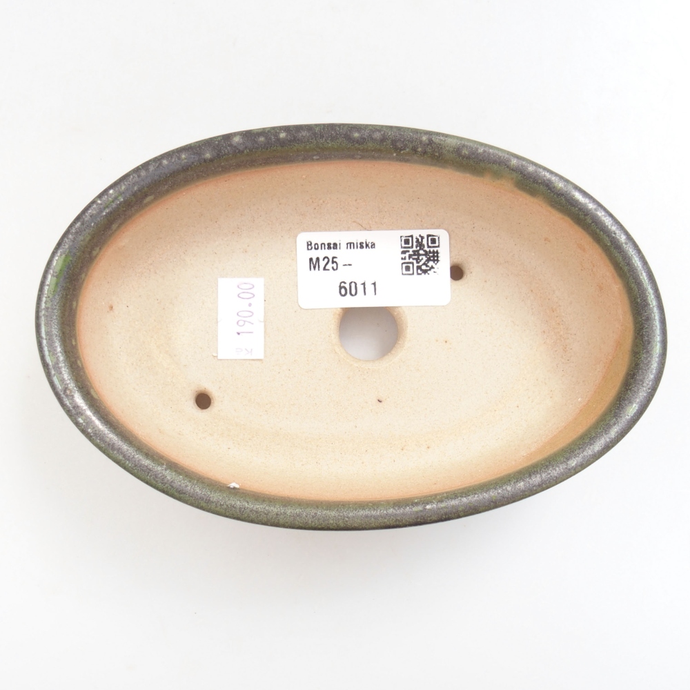 Ceramic bonsai bowl 15 x 9,5 x 4 cm, color green