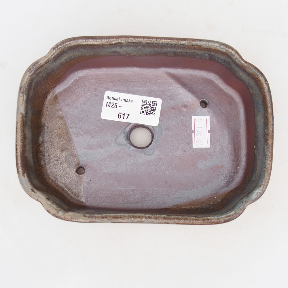 Ceramic bonsai bowl 16 x 11,5 x 4,5 cm, colour blue