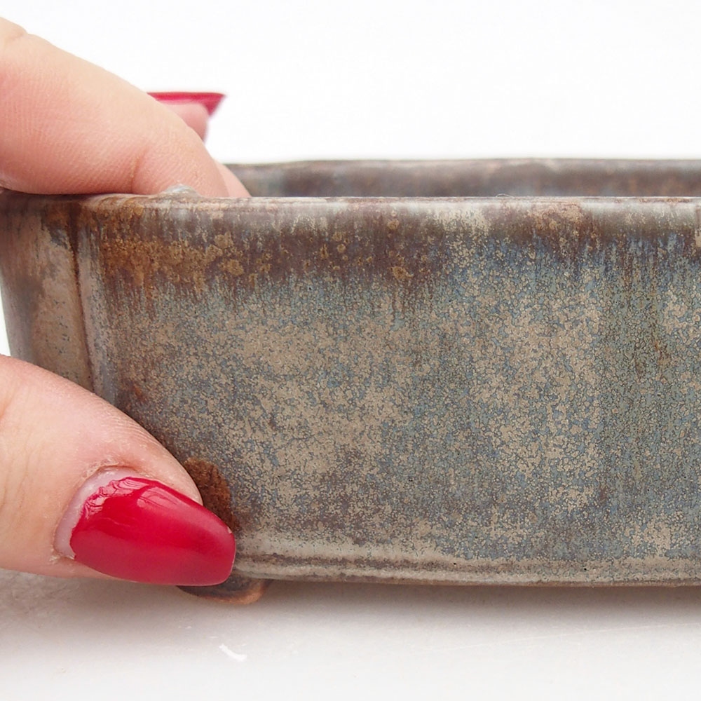 Ceramic bonsai bowl 16 x 11,5 x 4,5 cm, colour blue