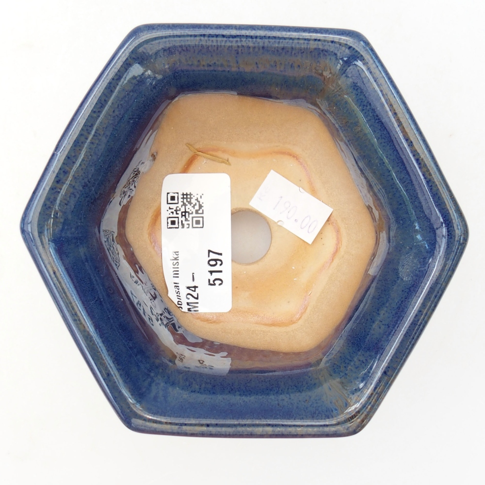 Ceramic bonsai bowl 10,5 x 9,5 x 5,5 cm, color blue