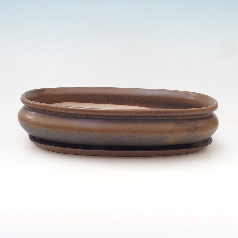 Bonsai bowl + saucer H01 - 12x9x5 cm