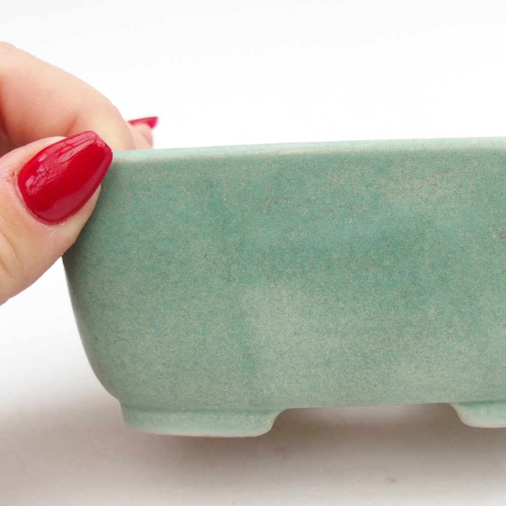 Ceramic bonsai bowl 12,5 x 10 x 5 cm, green