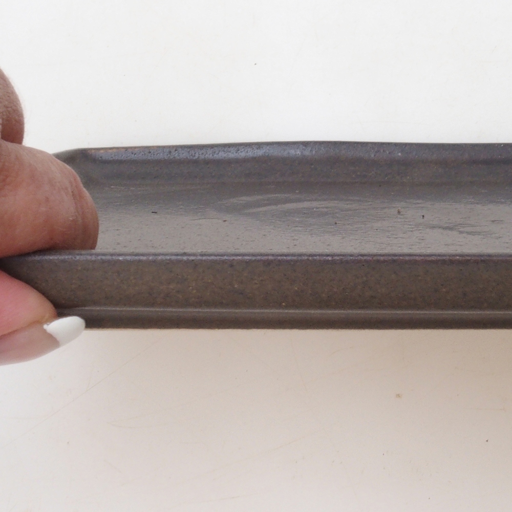 Bonsai bowl rectangle 22.5 x 17 x 1.5 cm - brown