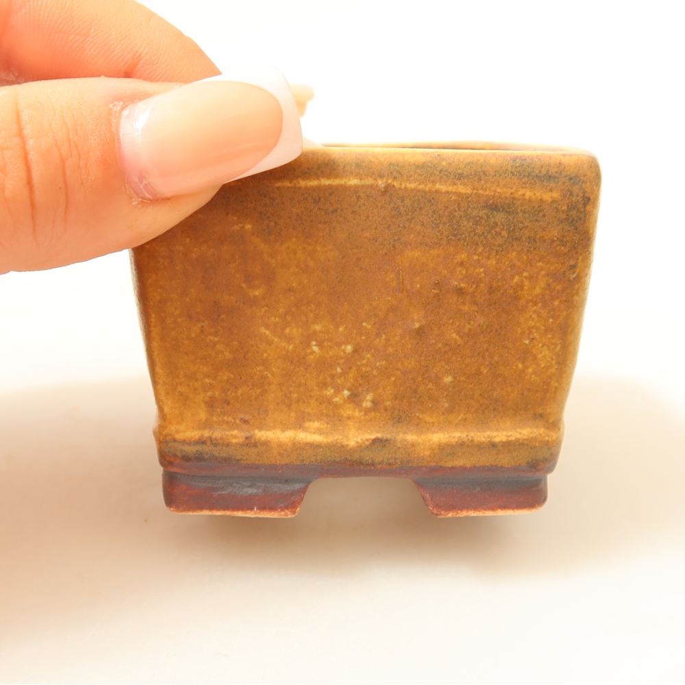 Ceramic bonsai bowl 6 x 6 x 4,5 cm, green