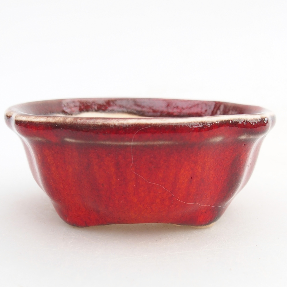 Mini bonsai bowl 6,5 x 6,5 x 3 cm, colour red