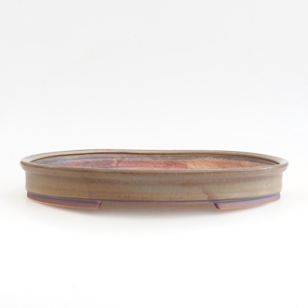 Ceramic bonsai bowl 30 x 26 x 4 cm, brown